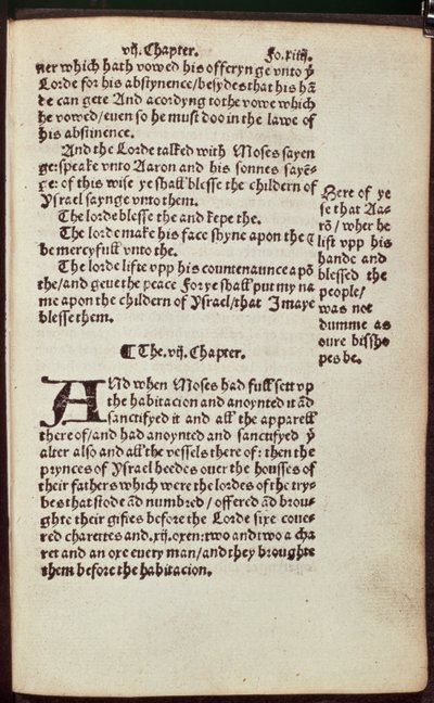 Old Testament Text Page from the First Edition of the Tyndale Bible, 1530 by English School
